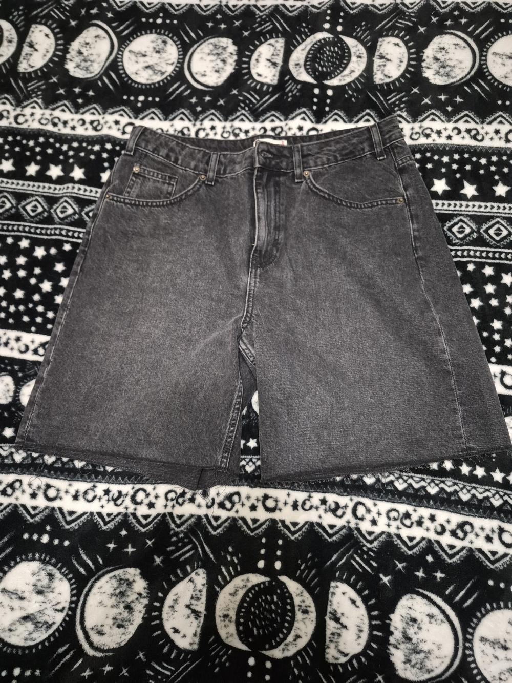 BDG Black Washed High-Rise Denim Bermuda Shorts